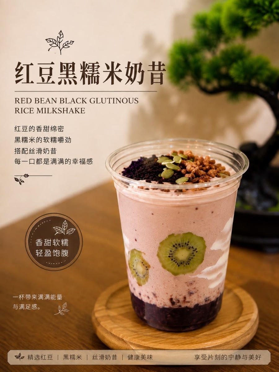 Red Bean Black Glutinous Rice Shake